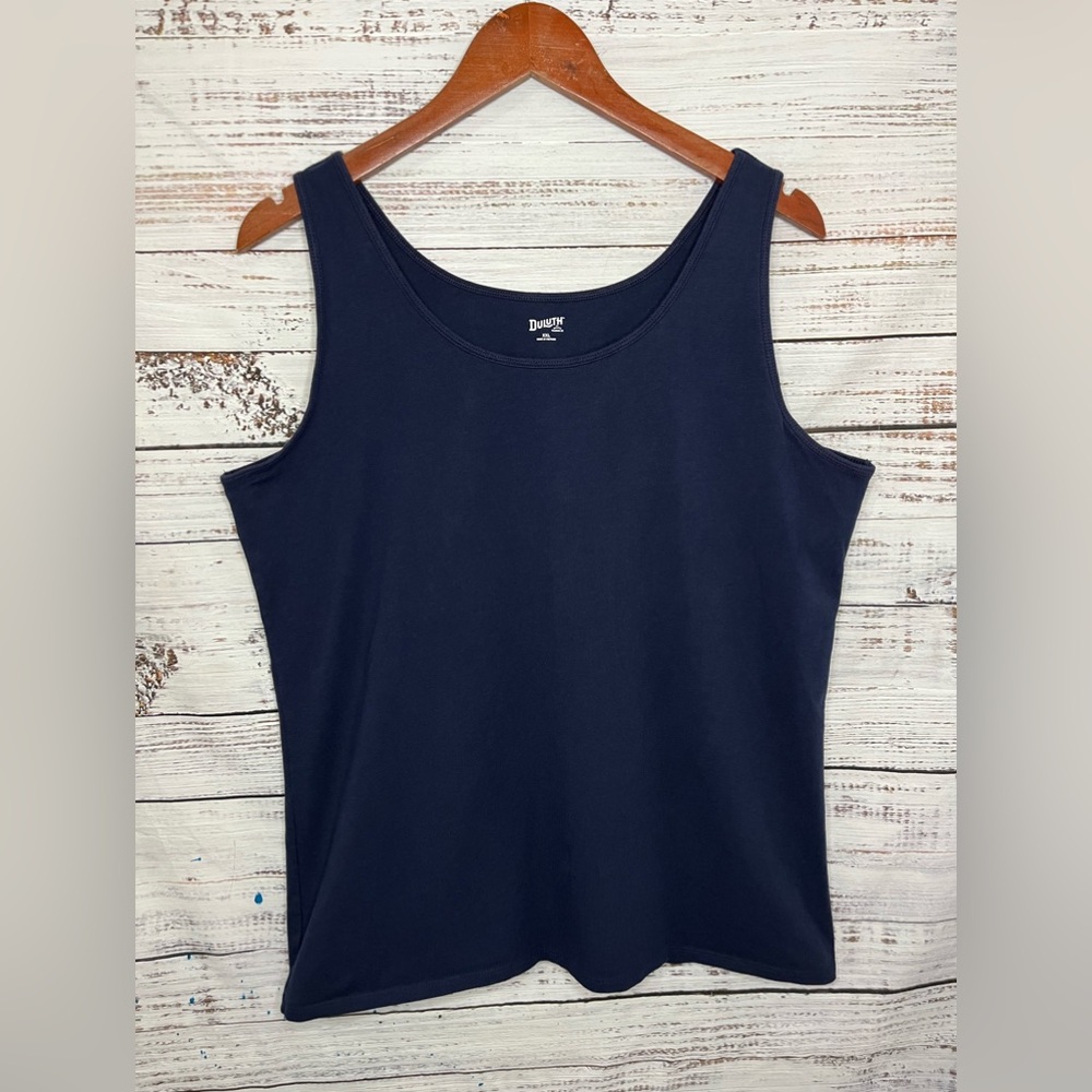 Duluth Women’s Scoop Neck Blue Tank Top Size 2XL Cotton Blend